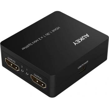 AUKEY HA-H01 1x2-Port HDMI 1.3b Mini Splitter with 3D and 1080p Suppor - HDMI сплитер от един към два дисплея с HDMI