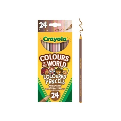 Crayola Crayola: Многоцветен свят, комплект цветни моливи с цвят на кожата - 24 части
