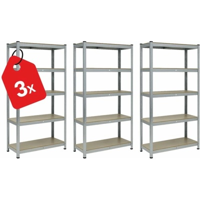 Vyprodej-Regalu.cz Regál 1800 x 900 x 400 mm zinek 5 polic 3 ks – Sleviste.cz