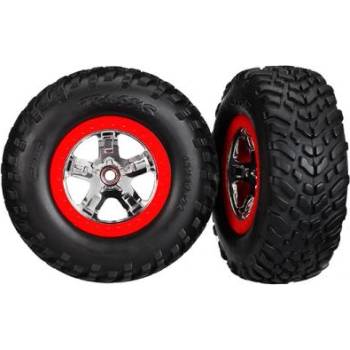 Traxxas колело 2.2/3.0", диск SCT сребърен-червен, гума SCT (2)