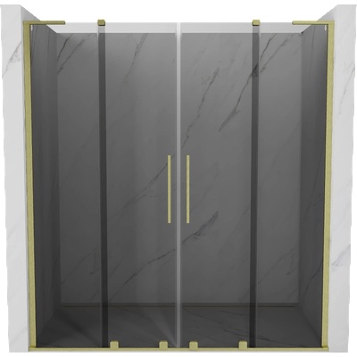 Mexen Velar L Duo плъзгащи се душ врати 200 см, графит, златно четкано - 871-200-003-42-55 (871-200-003-42-55)