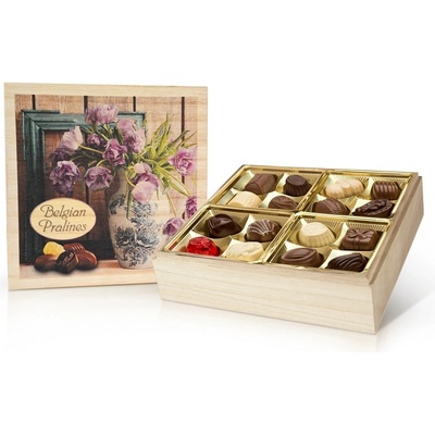 Selllot Tulipány belgické pralinky v dřevěné dóze 400 g