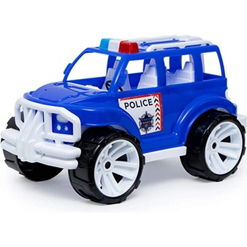 Син полицейски джип