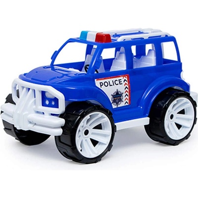 Син полицейски джип