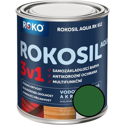Barva samozákladující Rokosil Aqua 3v1 RK 612 5300 zelená střední 3 l