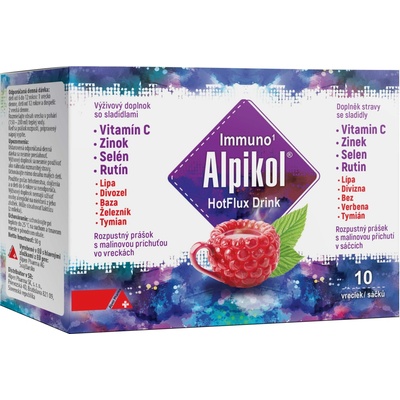 Alpikol HotFlux drink prášok malina 10 vrecúšok