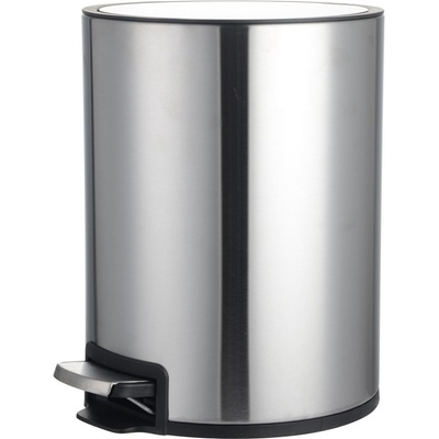 Domoletti Kruhový odpadkový koš s pedálem, 3 l, mat. stříbrný