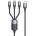 USAMS Кабел за бързо зареждане и данни USAMS SJ511 U71 All-in-one, 1.2м, черен (SJ511USB01)