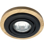 LAMKUR Вградено осветително тяло TOBBY 1xGU10/20W/230V Ø 11, 5 см дъб/черно (LA56197)