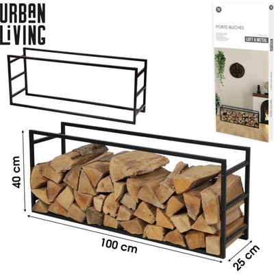 DOCHTMANN Stojan na dřevo kovový 100x25x40cm – Zboží Mobilmania