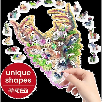 Wooden City - Puzzle Modish Deer 3D - 250 piese