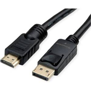 Roline кабел DisplayPort 1.2 DP - HDMI 4K 60 Hz, UHDTV, мъжки/мъжки, 7, 5 м, черен (11.04.5776-5)