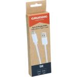 Grundig Кабел Grundig - 15239, USB-A/USB-C, 1 m, бял (15239)