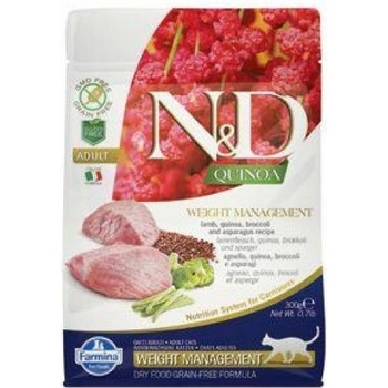 N&D GF Quinoa CAT Weight Mngmnt Lamb & Broccoli 300 g