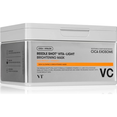 VT Cosmetics Reedle Shot Vita-Light Brightening Mask озаряваща платнена маска с витамин С голяма опаковка 30 бр