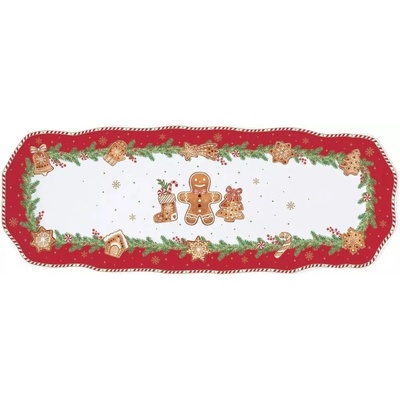 Easy Life Porcelánový servírovací tác Fancy Gingerbread 37x14 cm