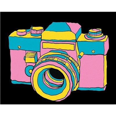 zuty Malování Podle Čísel Pop-Art Fotoaparát 80 x 100 Cm Plátno Rám