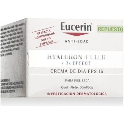 Eucerin Hyaluron-Filler + 3x Effect Day Care SPF15 дневен крем против бръчки пълнител 50 ml за жени
