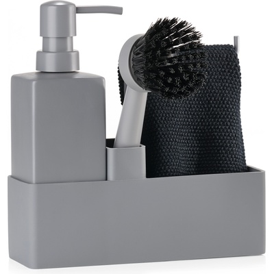 Zone Denmark Органайзер за аксесоари за мивка Zone сив 4 части (15241)