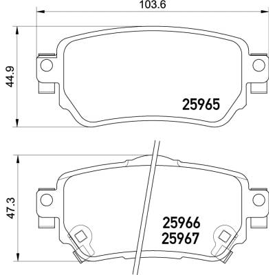 Sada brzdových destiček, vždy 4 kusy v sadě BREMBO P 56 098E (P56098E)