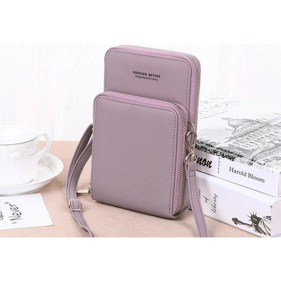 Dámska crossbody kabelka so zipsom Fialová