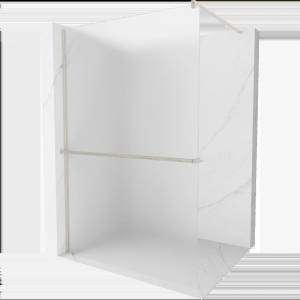 Mexen Kioto+ душ стена с рафт Walk-in 110 x 200 cm, матирано, четкан никел - 800-110-121-97-30 (800-110-121-97-30)