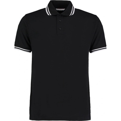 Kustom Kit polokošile KK 409 kontrastní krátký rukáv pánská COT43040998002-black/white