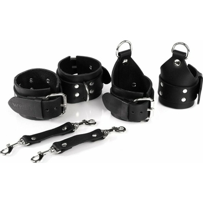 Whips Primal Bond St. Andrew’s Cross Cuffs Black, putá na ruky a nohy k Ondřejskému kříži