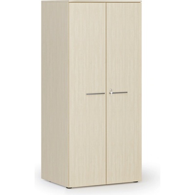 Primo Kancelárska policová skriňa WOOD s dverami, 800 x 600 x 1781 mm, breza