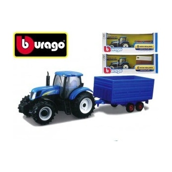 Bburago Farm Tractor New Holland W8 s vlečkou 1:32
