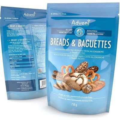 Adveni Bezlepková směs na chlebové a tmavé pečivo Breads & Baguettes 750 g