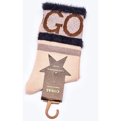 Kesi dámské Bavlněné ponožky GO-GO S Kožešinou COSAS Béžové Béžový