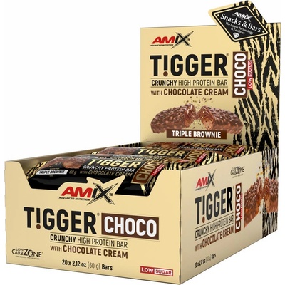 Amix Tigger Crunchy protein bar low sugar 20 x 60 g