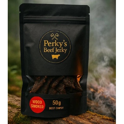 Perky´s Jerky Sušené Hovädzie Mäso Beef Chipsy (Wood Smoked) 50 g