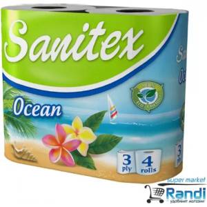  Тоалетна хартия Sanitex Ocean 4бр