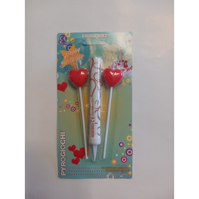 PyroMoravia Ledová fontána + 2 svíčky srdíčka Ledová fontána PPF01031-41120