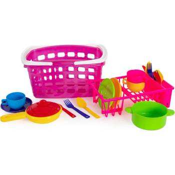 Image 1 of Bamsic ДЕТСКА ГОЛЯМА КОШНИЦА СЪС СУШИЛНИК И КУХНЕНСКИ КОМПЛЕКТ 4 ЦВЯТА