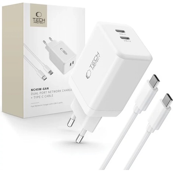 Tech-Protect NC45W White 2x Type-C (5906302372393)
