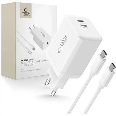 Tech-Protect NC45W White 2x Type-C (5906302372393)