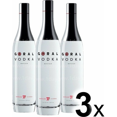 Kartón Goral Vodka Master 40% 6 x 0,7 l (čistá fľaša)