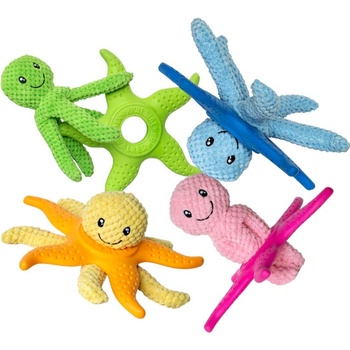 Kiwi Hračka pes OCTOPUS & STARFISH plyš,TPR modr 27 cm