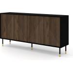 BIM Furniture Комод Woody IV 4D 180, черен мат/дъб Катания (WOODCABCATANIAOAK)