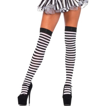 Leg avenue - leg avenue hosiery Чорапи leg avenue - black/white striped high socks
