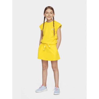 4F dívčí šaty 4F-GIRLS-dress-HJL21-JSUDD001A-71S yellow