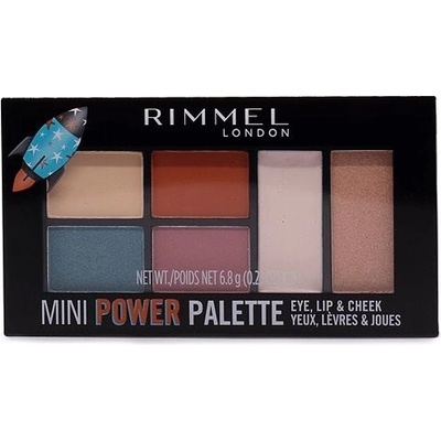 Rimmel London Mini Power Palette paletka očných tieňov, pery a líca 004 Pioneer 6,8 g