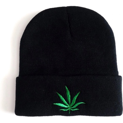 Blingstar Beanie WEED Leaf Marihuana list black green 1562