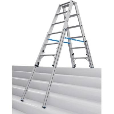 KRAUSE Двустранна телескопична стълба с четири релсови удължители Krause, 2x6 (07134882) (07134882)