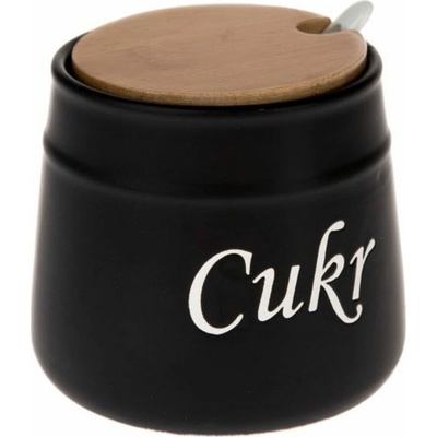 Cukřenka 0,40l, d10,5x10,5cm, CUKR, BLACK, keramika/bambus – Zbozi.Blesk.cz