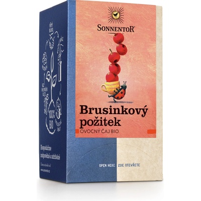 Sonnentor Brusinkový požitek Bio čaj porc. dvoukomorový 50,4 g