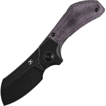 Kansept Pluto Blackwash S90V with Blackwash Titanium, Purple Micarta handle K3129A2